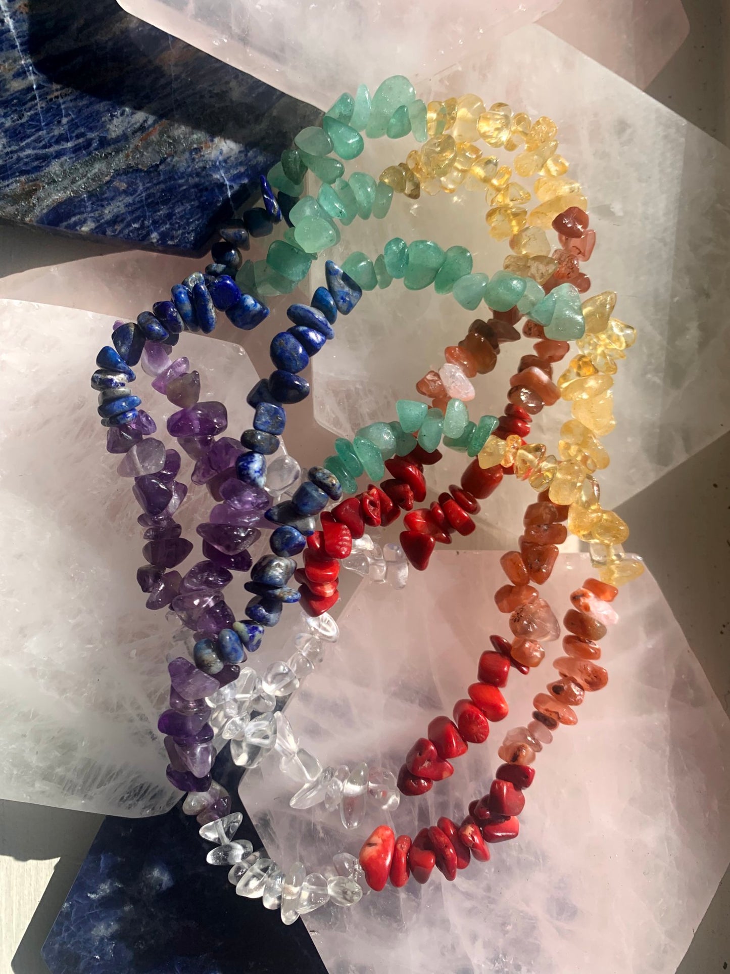7 Chakra Chip Anklet