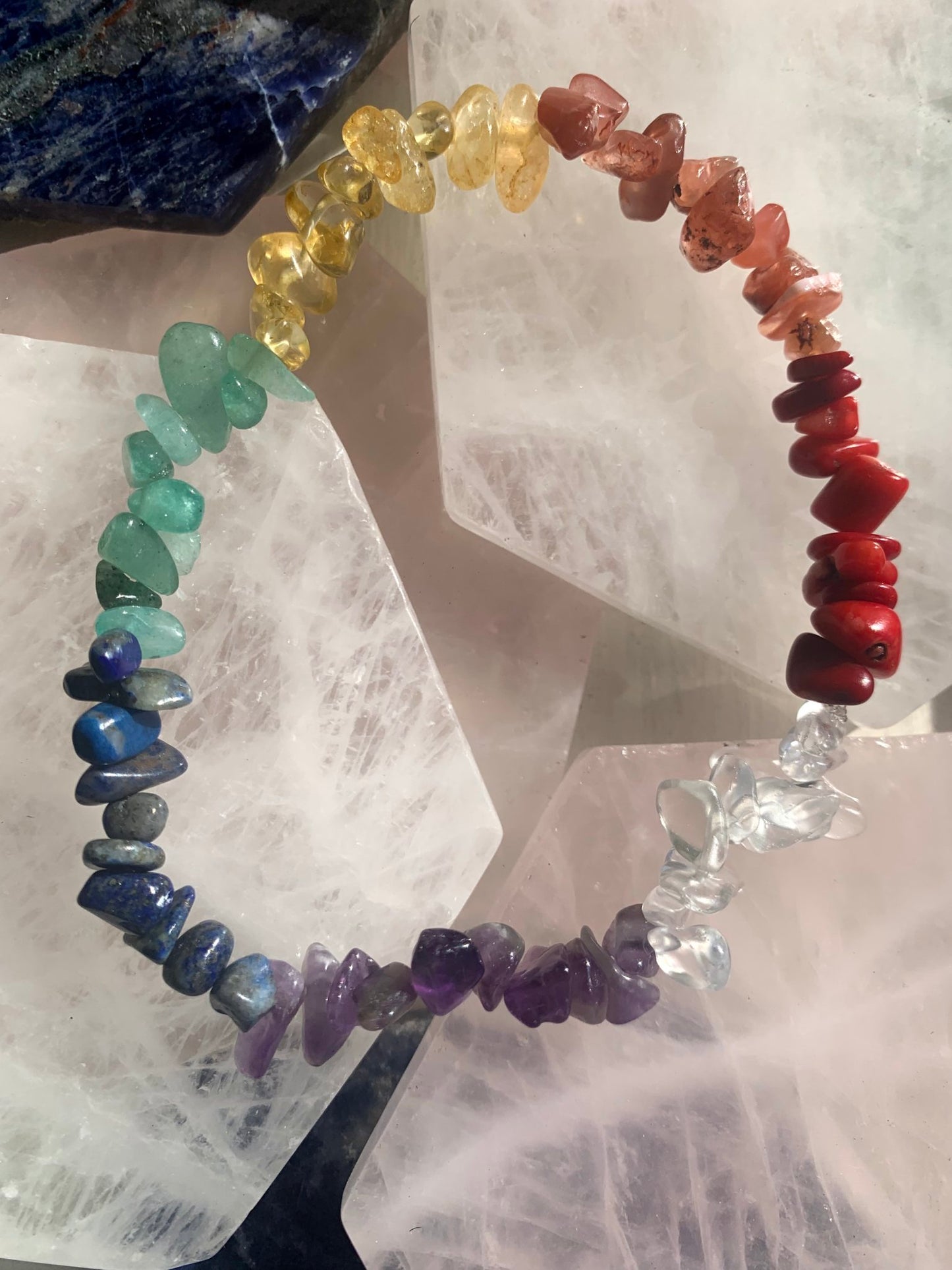 7 Chakra Chip Anklet