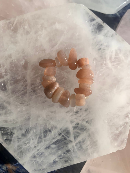 Peach Moonstone Ring