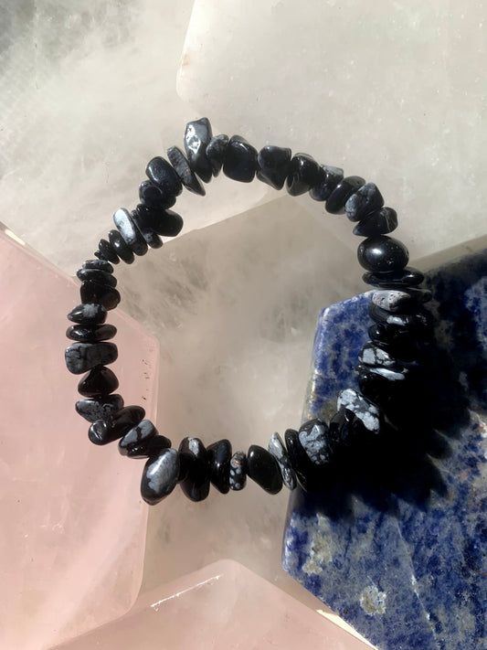 Snowflake Obsidian Bracelet
