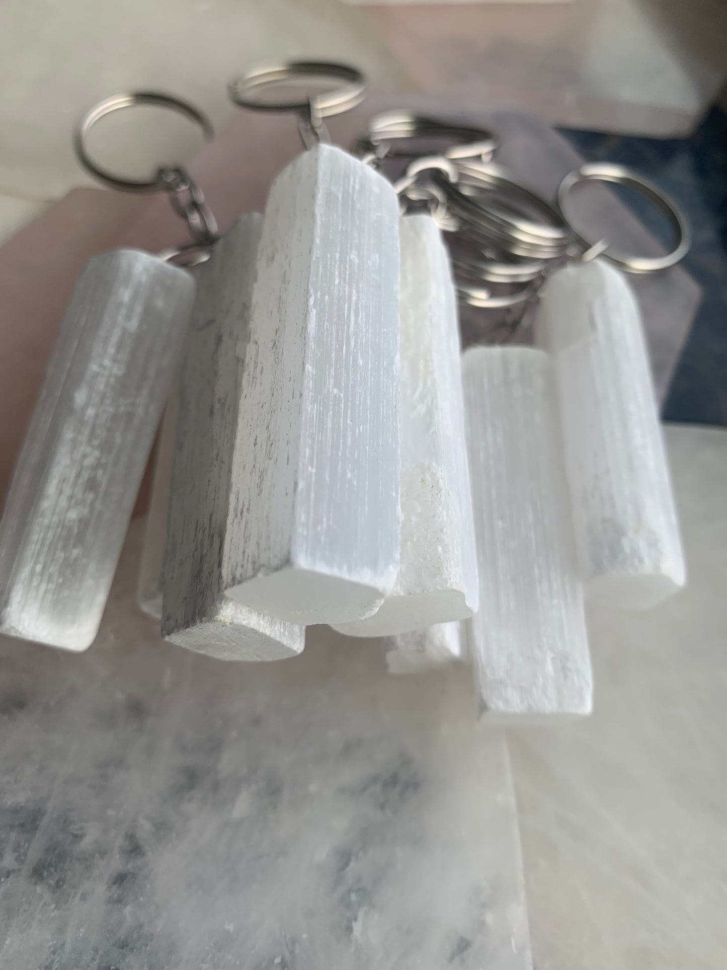 Selenite Keychain