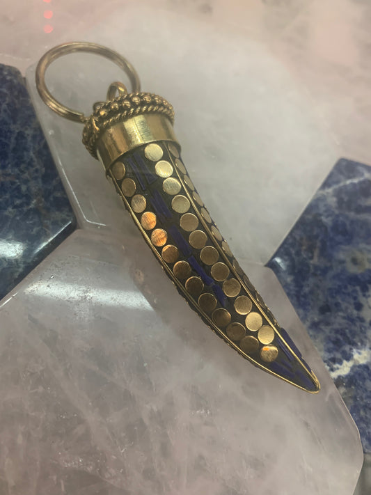 Mosaic Horn Keychain - Lapis