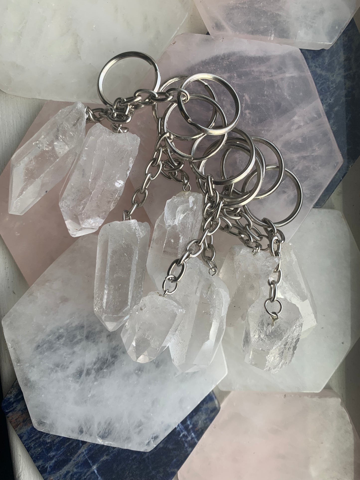 Clear Quartz Keychain