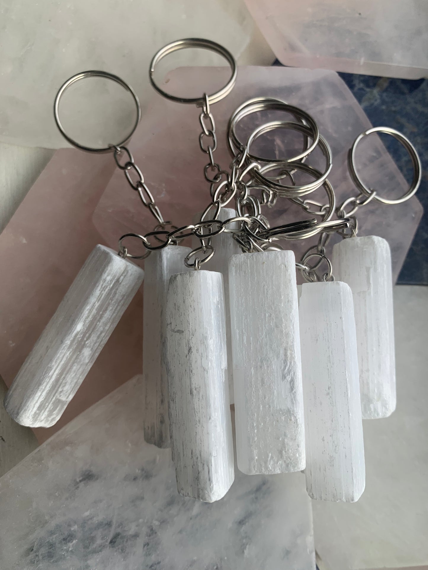 Selenite Keychain