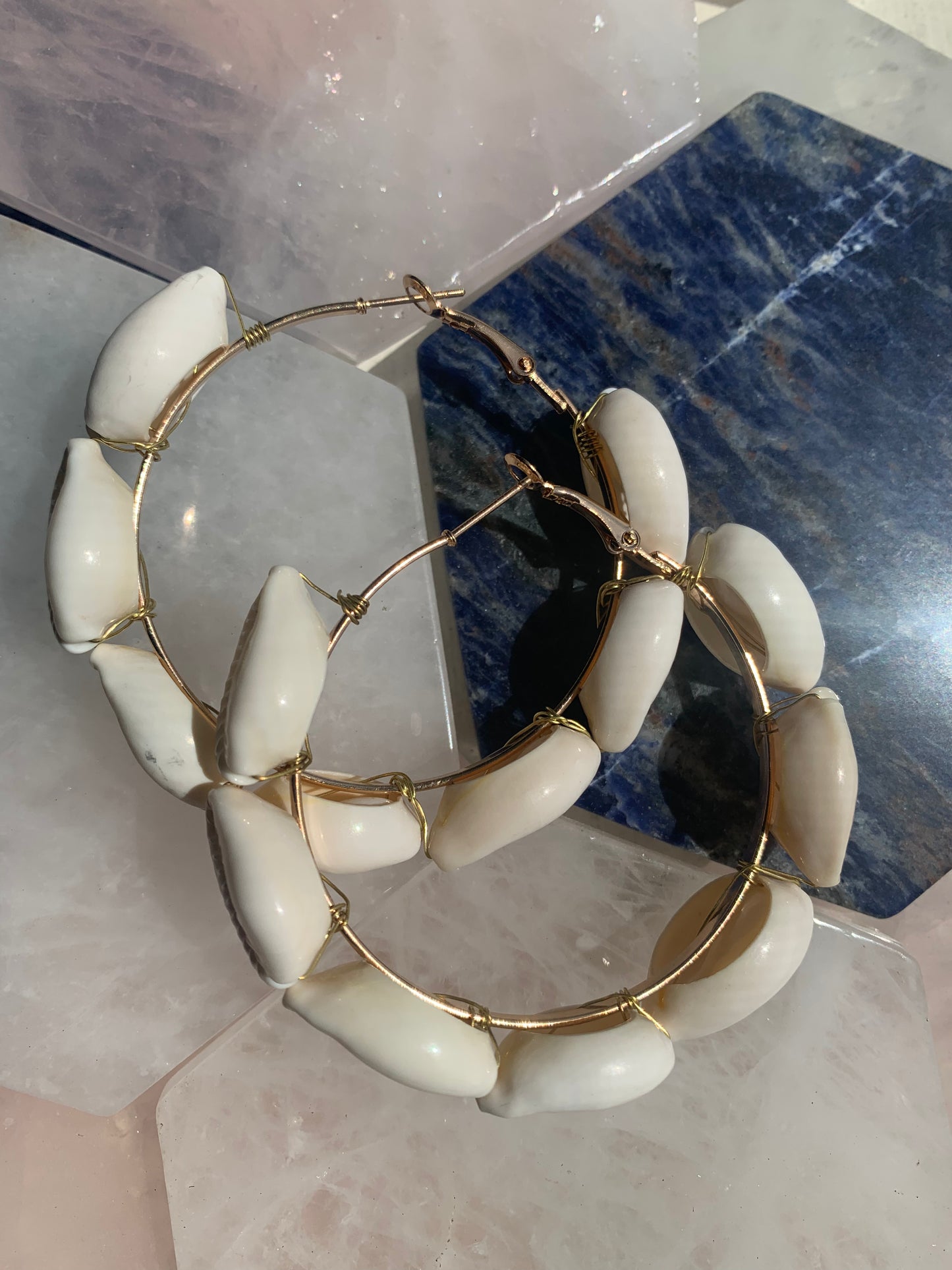 Cowrie Shell Hoop Earrings