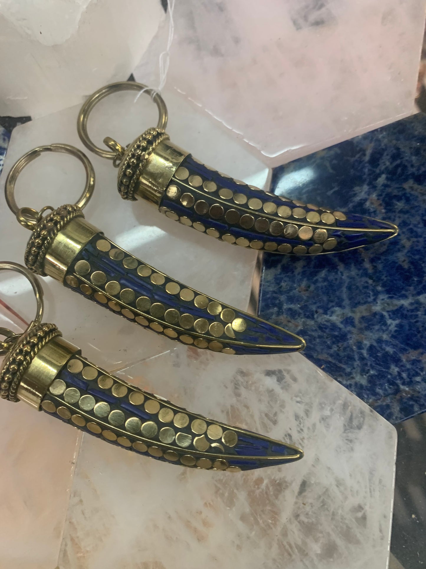 Mosaic Horn Keychain - Lapis