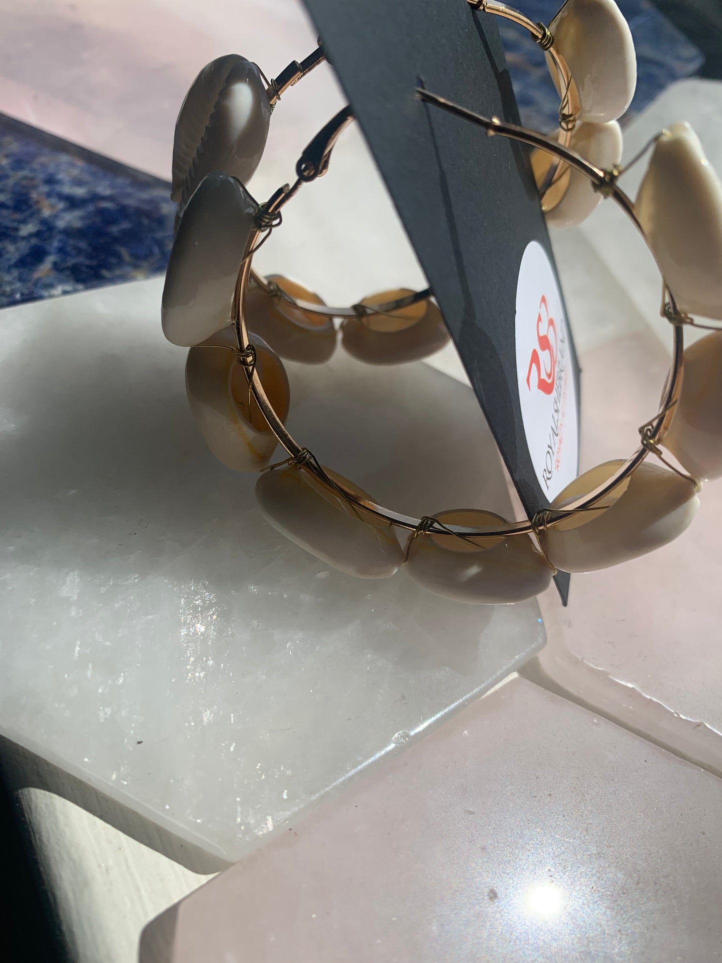 Cowrie Shell Hoop Earrings
