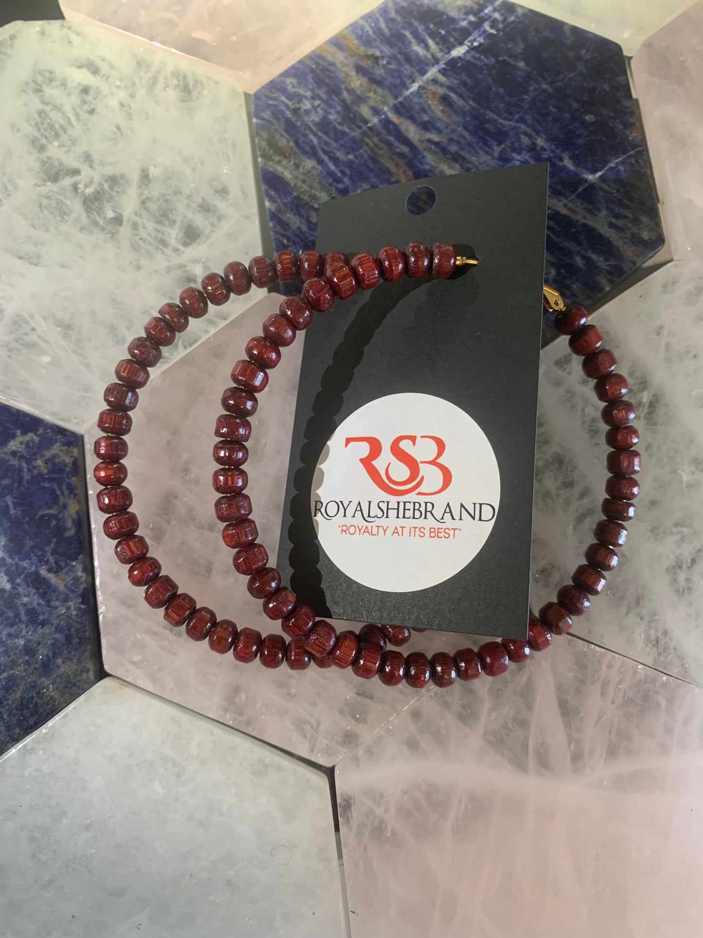 Red Wood Hoop Earrings