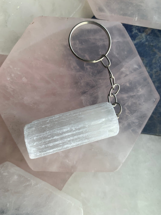 Selenite Keychain