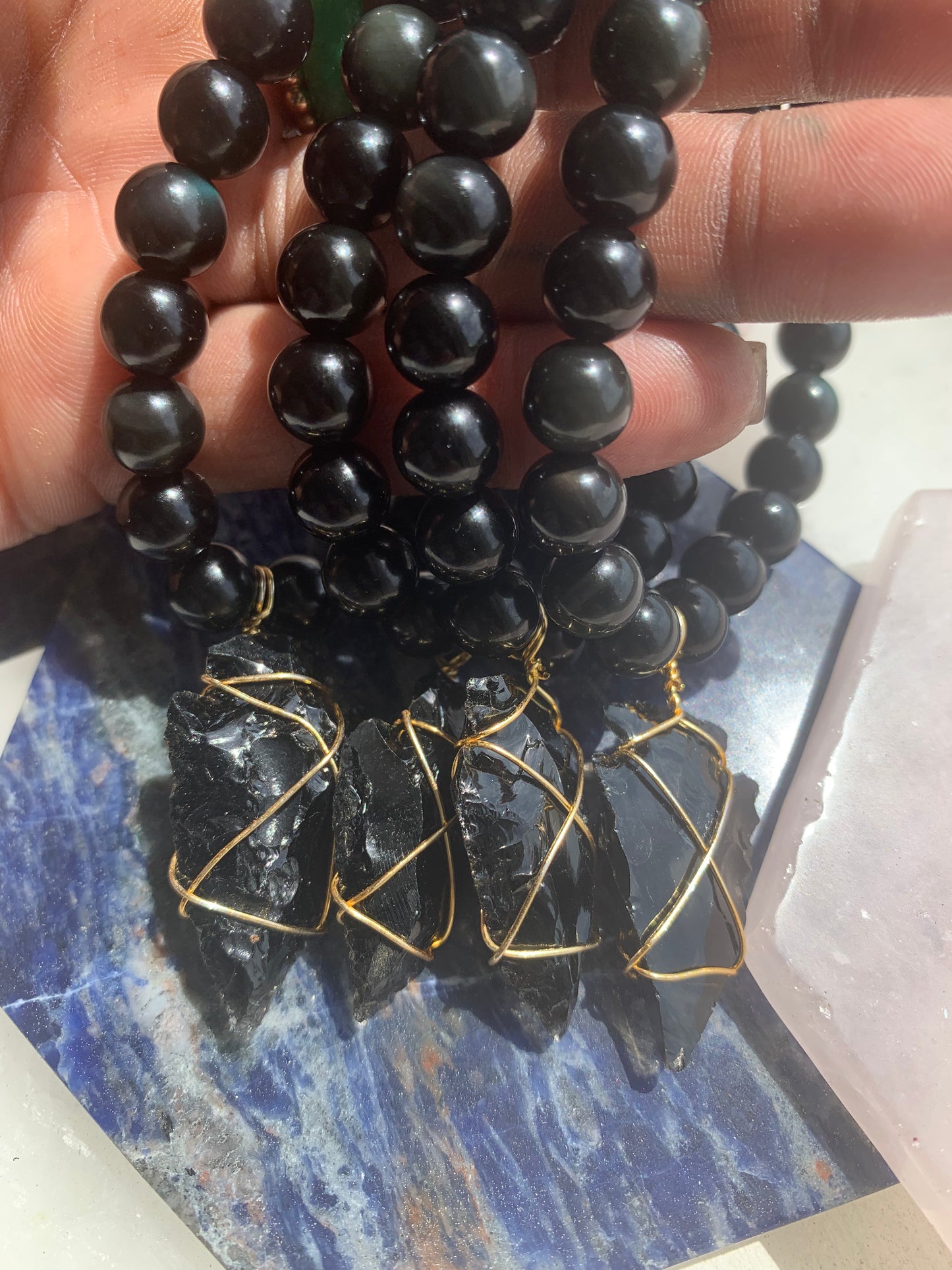 Obsidian Arrowhead Bracelet
