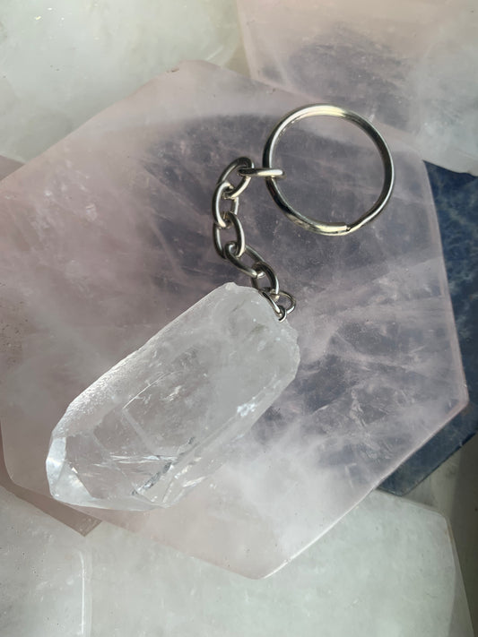 Clear Quartz Keychain