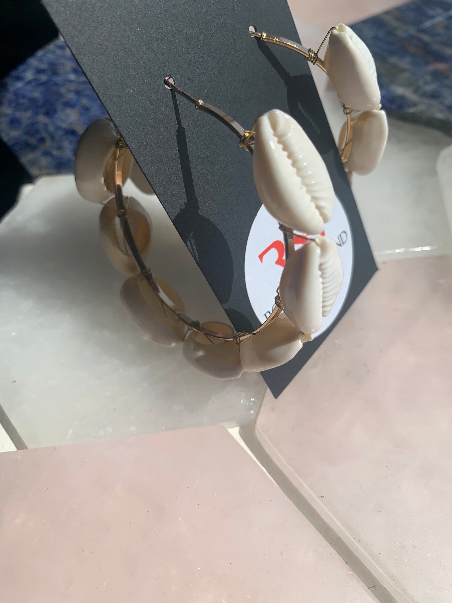 Cowrie Shell Hoop Earrings