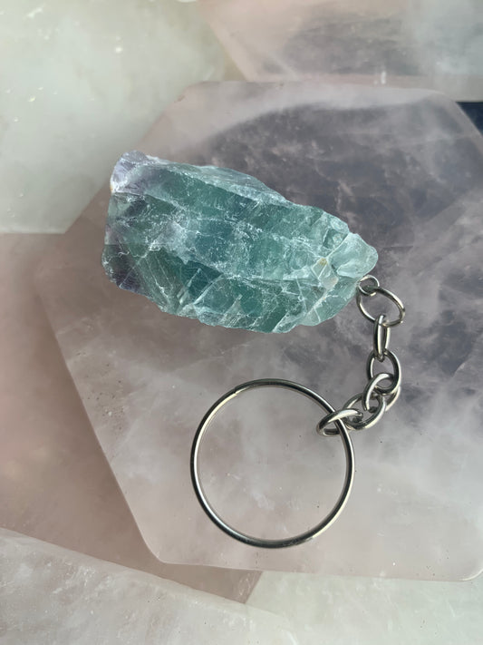 Rainbow Fluorite Keychain