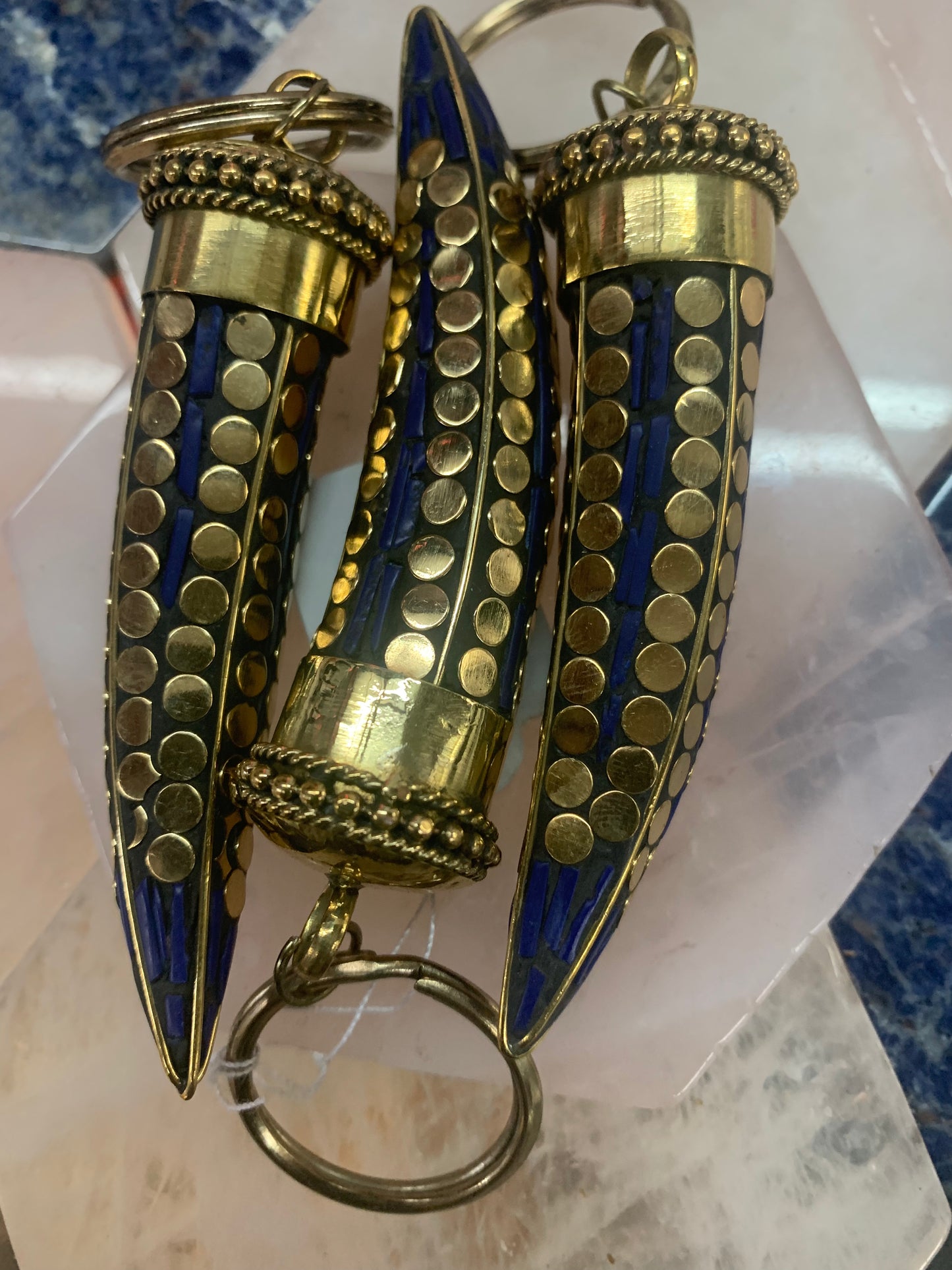 Mosaic Horn Keychain - Lapis