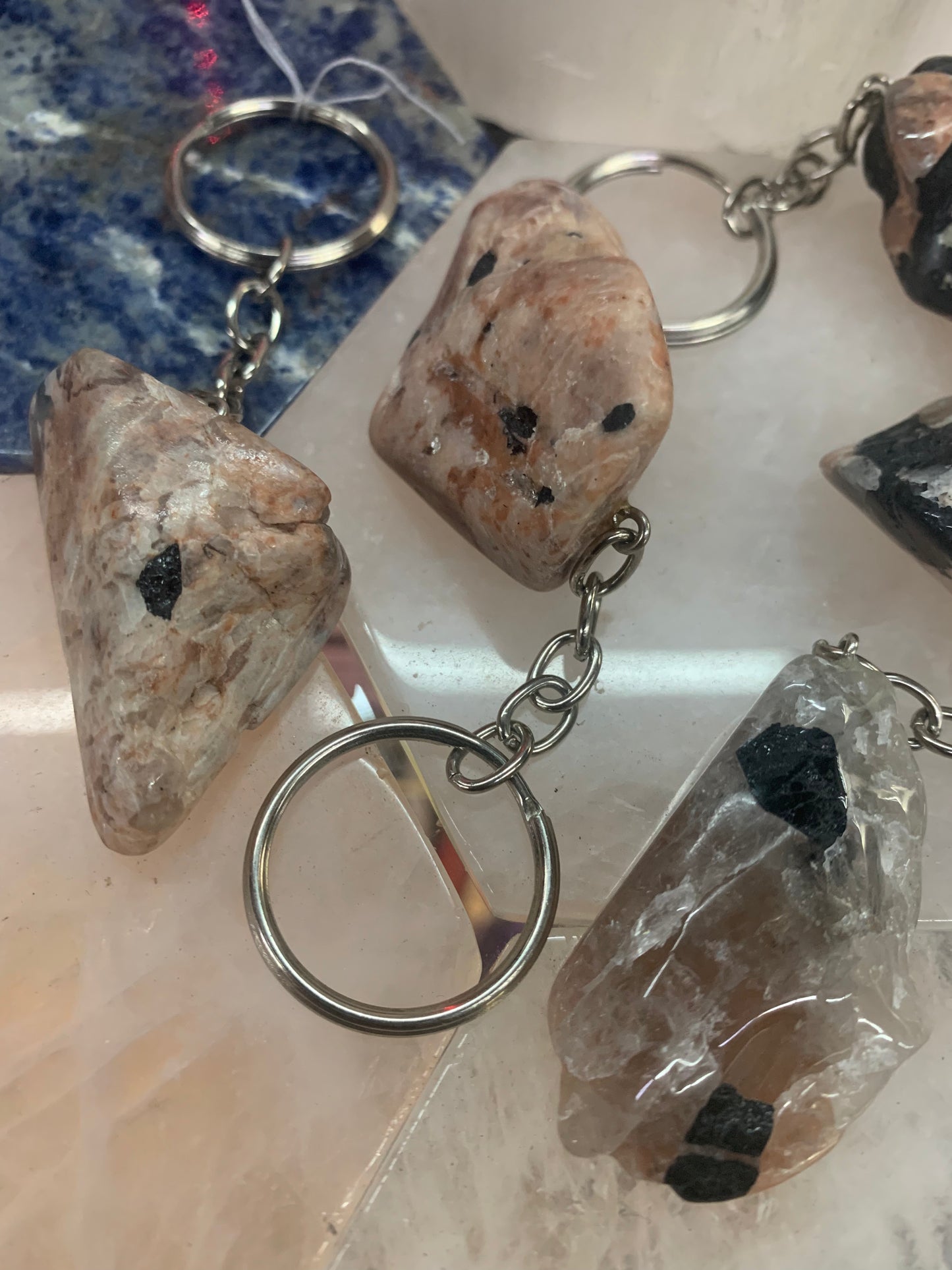 Tourmaline with Feldspar Keychain